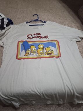Old Navy The Simpsons Graphic Tee - White with Multicolor Print